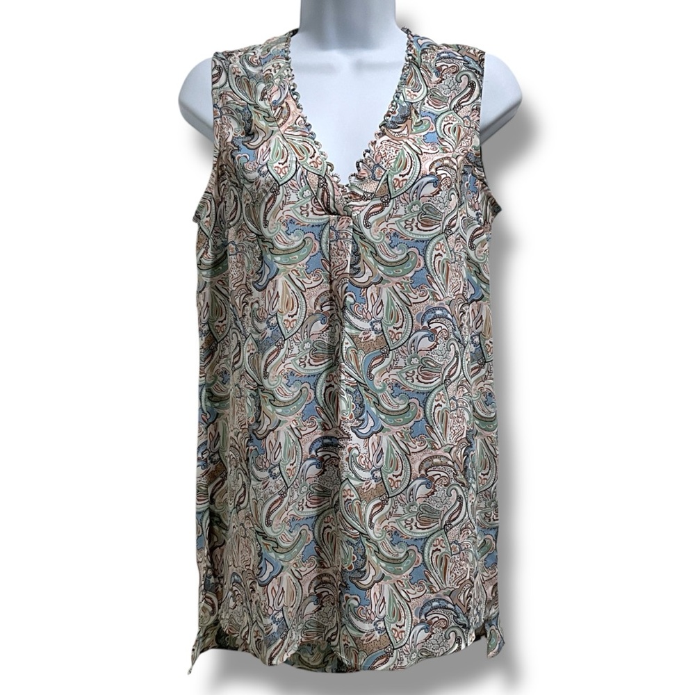 DR2 By Daniel Rainn Women’s XS Paisley Sleeveless Blouse Lightweight Paisley NWT